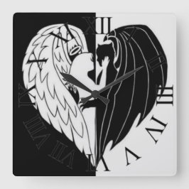 Svartvit ruta fyrkantig klocka