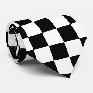 Svartvit rutig flagga slips