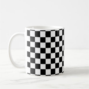 Svartvit rutig klassikermugg kaffemugg