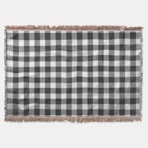 Svartvit rutig pläd filt