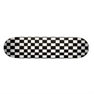 Svartvit rutig Skateboard