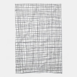 Svartvit rutnät för chic i rand kökshandduk