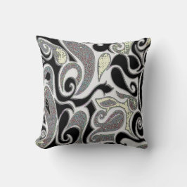 Svartvit ryggsäck Retro Swirl Kudde