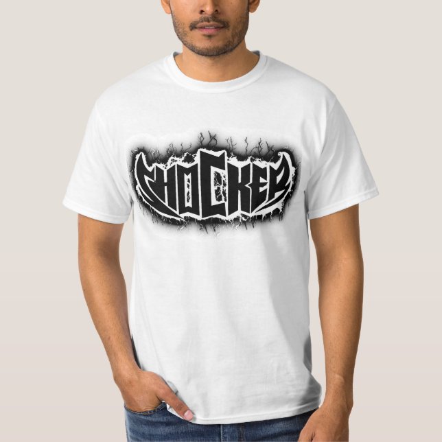 Svartvit rysare tee shirt (Framsida)
