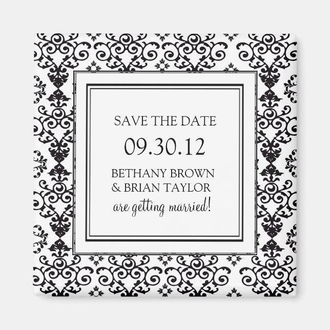 Svartvit samling Spara datum magneter (Framsidan)