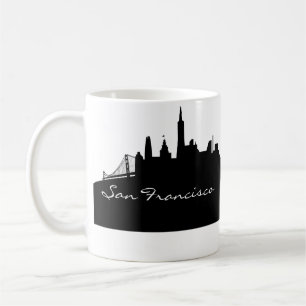 Svartvit San Francisco horisont Kaffemugg