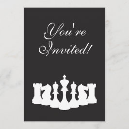 Svartvit schack Födelsedagsfest inbjudan