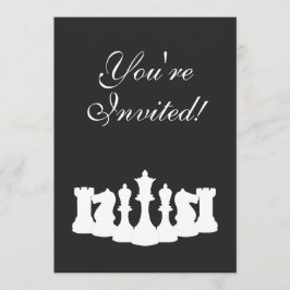 Svartvit schack Födelsedagsfest inbjudan