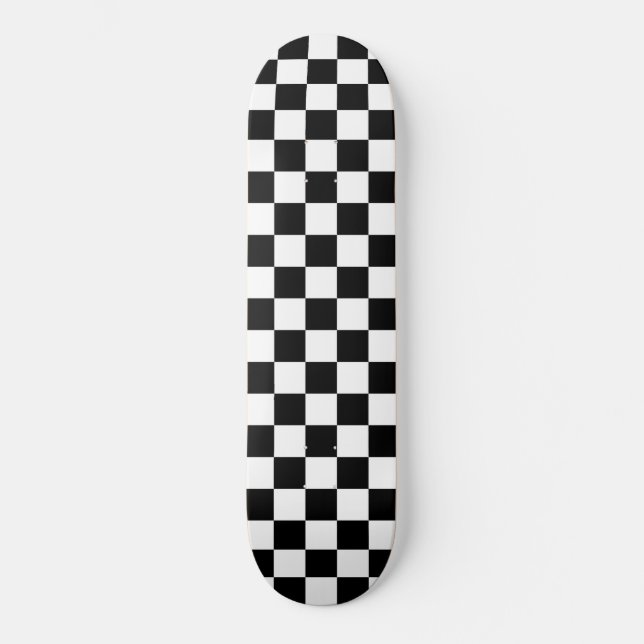 Svartvit schackbräde skateboard bräda 20,5 cm (Framsida)
