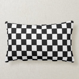 Svartvit schaktad - Pillow Lumbarkudde