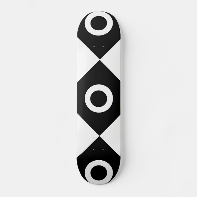 Svartvit schaktare mönster skateboard bräda 20,5 cm (Framsida)