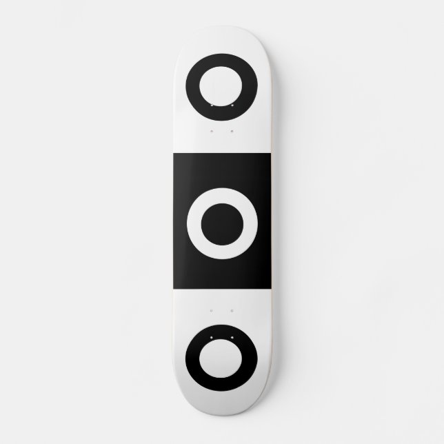 Svartvit schaktare mönster skateboard bräda 20 cm (Framsida)