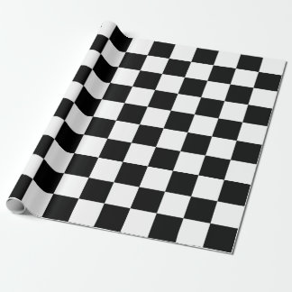 Svartvit schaktbord Mönster Presentpapper
