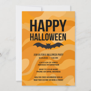 Svartvit Se Happy halloween Rustic Fladdermus Inbjudningar