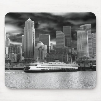 svartvit seattle horisont musmatta