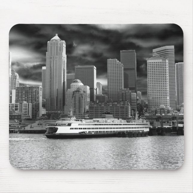 svartvit seattle horisont musmatta (Framsidan)