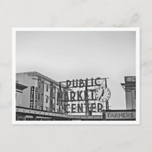 Svartvit Seattle Pikes Ställe-vykort Vykort
