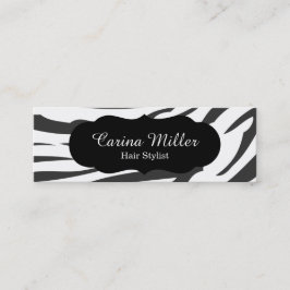 Svartvit sebrahårstylist mini visitkort