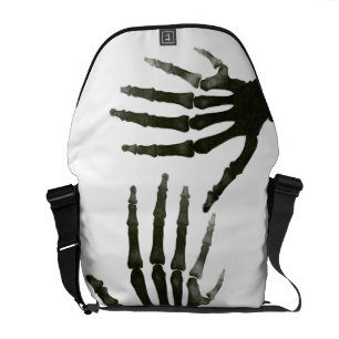 Svartvit sex Finger Skeleton Xray Bone Messenger Bag