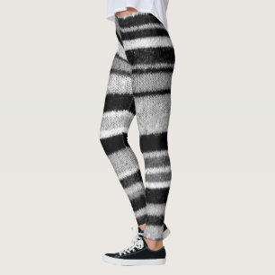 svartvit shabby chic stack sätta en klocka på leggings