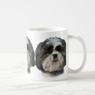 Svartvit Shih Tzu hund Kaffemugg