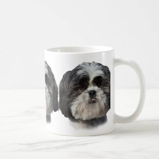 Svartvit Shih Tzu hund Kaffemugg (Höger)
