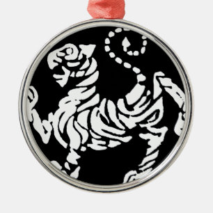 SVARTVIT SHOTOKAN-TIGER JULGRANSPRYDNAD METALL