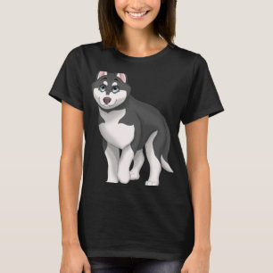 Svartvit Siberian husky-Hund med blå Ögon T Shirt