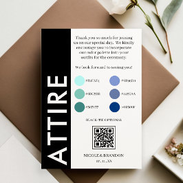 Svartvit sida Rand QR-kod Bröllop Attire Tilläggskort