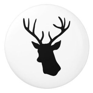 Svartvit silhouette för hjortfullvuxen knopp