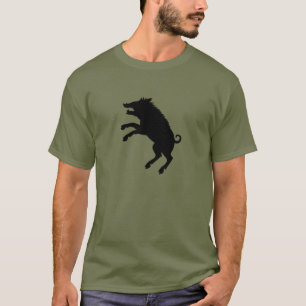 Svartvit Silhouette för vildsvin T Shirt