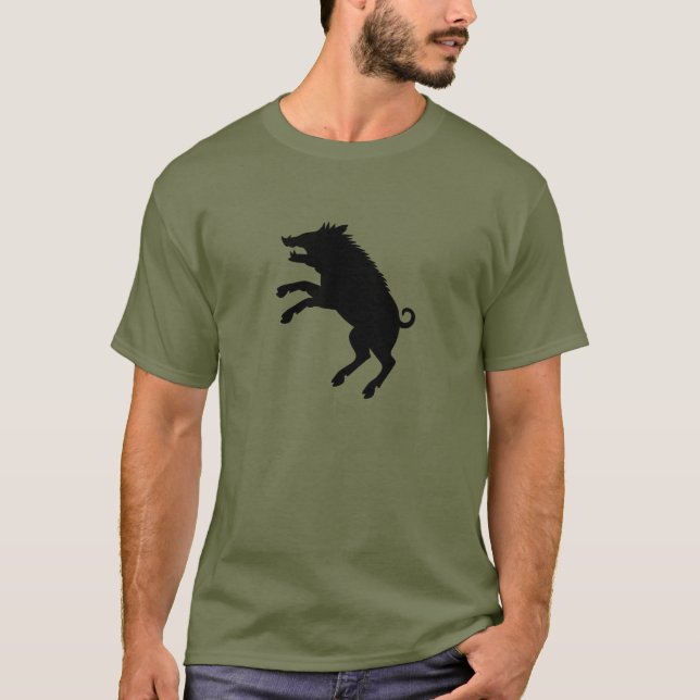 Svartvit Silhouette för vildsvin T Shirt (Framsida)