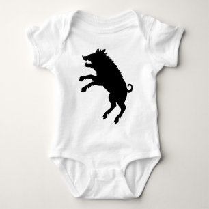 Svartvit Silhouette för vildsvin T Shirt