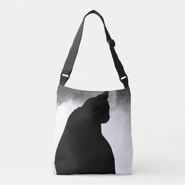 Svartvit Silhouette Kor Body Bag Medium Axelväska (Framsida)