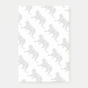 Svartvit Silhouettetiger Post-it Block