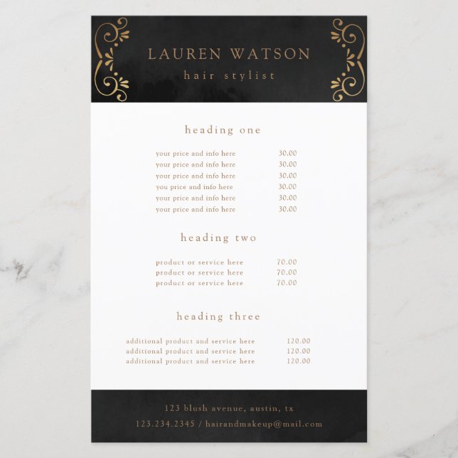 Svartvit silke guld blomstrande och pris flygare (Framsida)