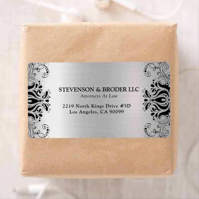 Svartvit, silver, bakgrund fraktsedel (Insitu)