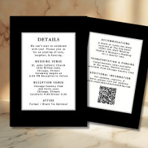 Svartvit Silver Bröllop, detaljmall QR-kod