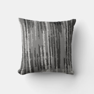 Svartvit Silver-stripe Mönster Kudde