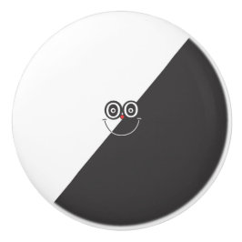 Svartvit sjömil Ansikte keramisk knopp