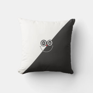 Svartvit sjömil Ansikte Pillow Kudde