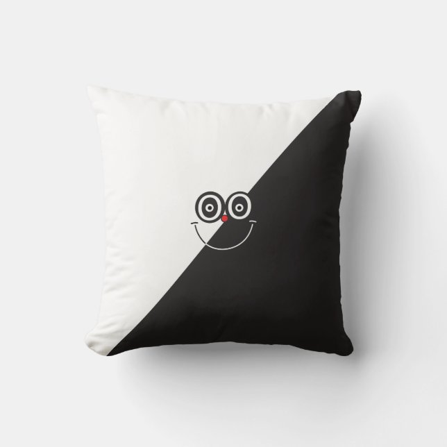 Svartvit sjömil Ansikte Pillow Kudde (Framsida)