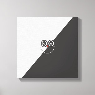 Svartvit sjömil Ansikte Wrapped Canvas