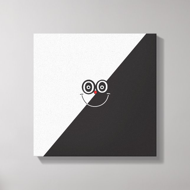 Svartvit sjömil Ansikte Wrapped Canvas (Framsida)