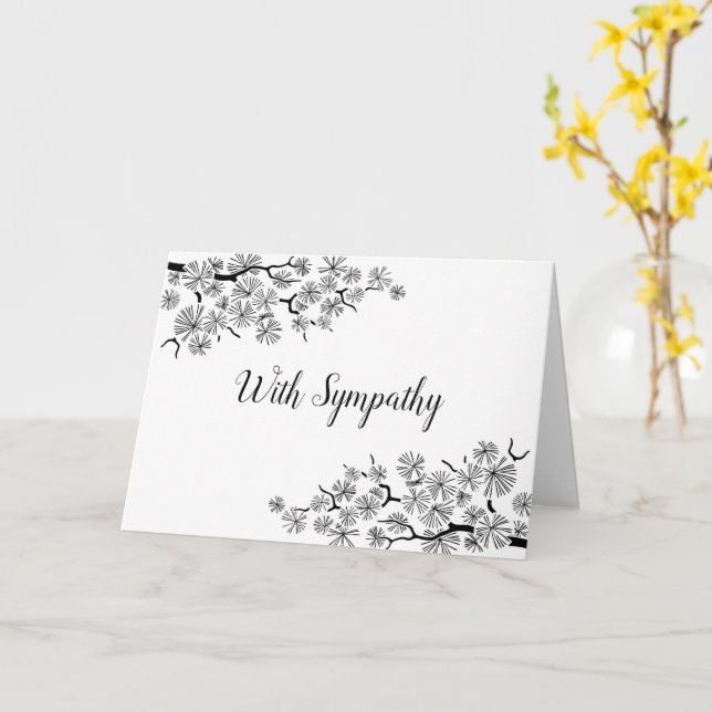 Svartvit sjukförsäkringskort gräs Gren Kort (Gul blomma)
