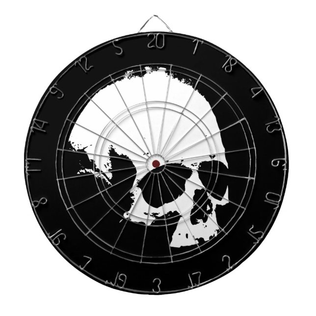 Svartvit skal darttavla (Framsidan)