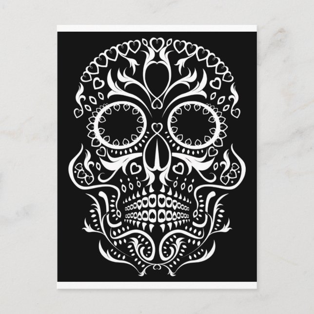 Svartvit skal/Day of the dead Vykort (Framsida)
