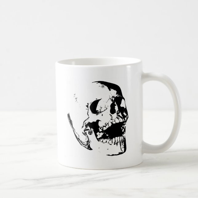 Svartvit skal kaffemugg (Höger)