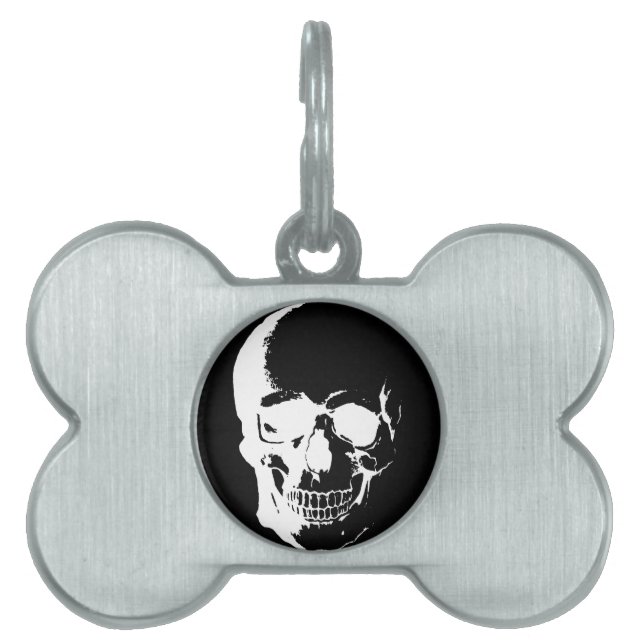 Svartvit skal namnbricka husdjur (Framsidan)