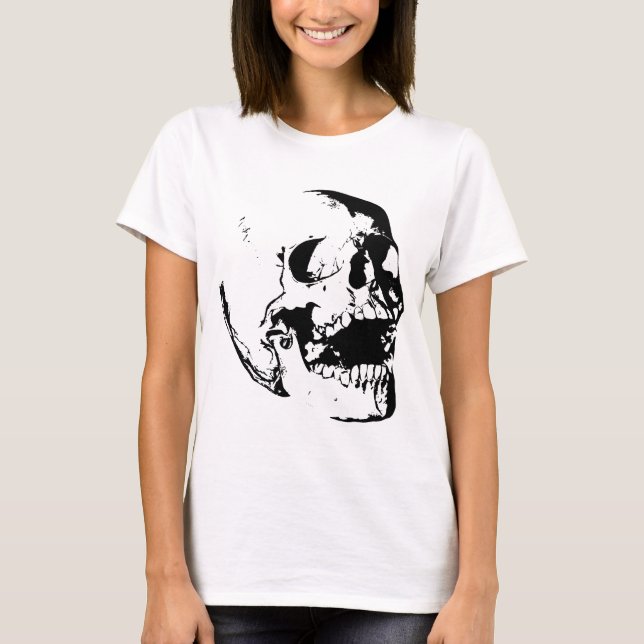 Svartvit skal tee shirt (Framsida)